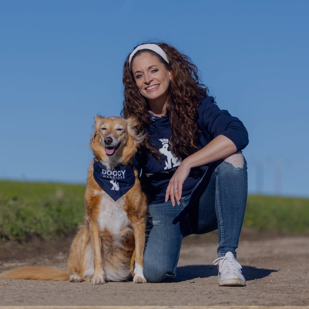 Lisette with Beautie, her rescue dog
